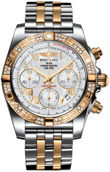 Breitling Chronomat 41 Steel and Gold Diamond Bezel - Steel and Gold Pilot Bracelet CB0140AA/A748-pilot-steel-rose-gold Men's Watch