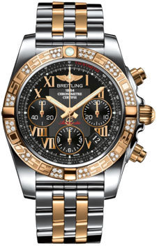 Breitling Chronomat 41 Steel and Gold Diamond Bezel - Steel and Gold Pilot Bracelet CB0140AA/BC08-pilot-steel-rose-gold Men's Watch