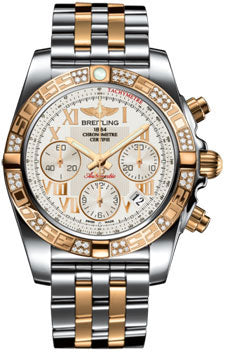 Breitling Chronomat 41 Steel and Gold Diamond Bezel - Steel and Gold Pilot Bracelet CB0140AA/G759-pilot-steel-rose-gold Men's Watch