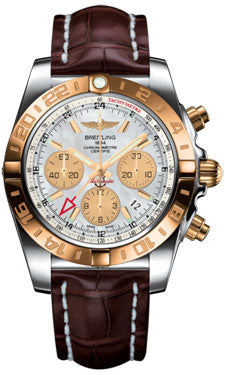 Breitling Chronomat 44 GMT CB042012/A739 Steel and Gold on croco-brown-deployant Men's Watch