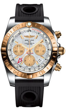 Breitling Chronomat 44 GMT CB042012/A739 Steel and Gold on Ocean-Racer-Black-Folding Men's Watch