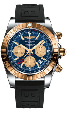 Breitling Chronomat 44 GMT CB042012/C858 Steel and Gold on Diver-Pro-iii-Black-Folding Men's Watch