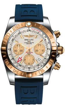 Breitling Chronomat 44 GMT CB042012/G755 Steel and Gold on Diver-Pro-iii-Blue-Folding Men's Watch