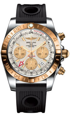 Breitling Chronomat 44 GMT CB042012/G755 Steel and Gold on Ocean-Racer-Black-Folding Men's Watch