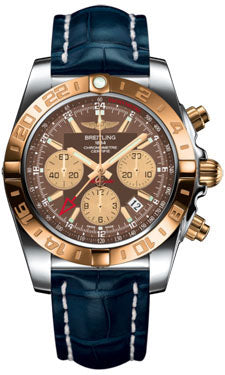 Breitling Chronomat 44 GMT CB042012/Q590 Steel and Gold on croco-blue-tang Men's Watch