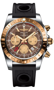 Breitling Chronomat 44 GMT CB042012/Q590 Steel and Gold on Ocean-Racer-Black-Folding Men's Watch