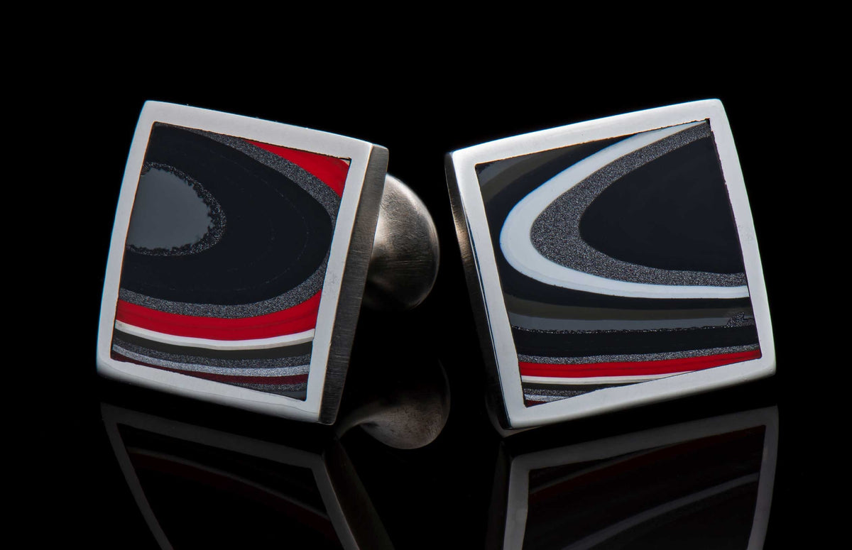 William Henry CUFFLINK Fordite Duo CL FD