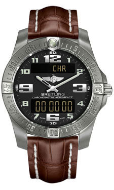Breitling Aerospace Evo Croco Strap - Tang Buckle E7936310/BC27-croco-brown-tang Men's Watch