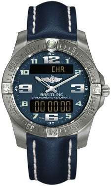 Breitling Aerospace Evo Leather Strap - Deployant Buckle E7936310/C869-leather-blue-deployant Men's Watch