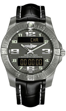 Breitling Aerospace Evo Croco Strap - Deployant Buckle E7936310/F562-croco-black-deployant Men's Watch