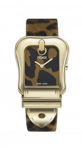 Fendi 'B. Fendi' Large Animal Print Watch.