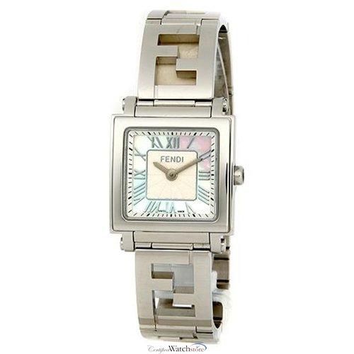 Fendi Quadro women watch- Silver Dial Stainless Steel Case Quartz Movement F605014000