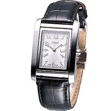 Fendi 'Loop women - Medium' Rectangular Leather Strap Watch F771361