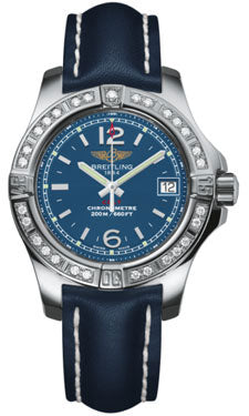 Breitling Watches - Colt Lady Diamond Bezel - Leather Strap - A7738853/C908-leather-blue-tang Men's Watch