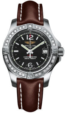 Breitling Watches - Colt Lady Diamond Bezel - Leather - A7738853/BD46-leather-brown-tang Men's Watch