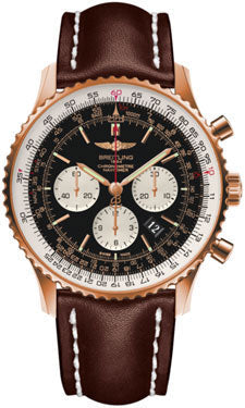 Breitling Navitimer 01 RB012721/BD10 46mm Red Gold Leather Brown Strap Tang Mens Watch