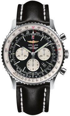 Breitling Navitimer 01 AB012721/C889 Leather Black Tang Mens Watch