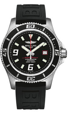 Breitling Superocean 44 Satin Steel A1739102/BA76 Diver Pro-iii Black Deployant Mens Watch