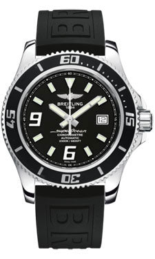 Breitling Superocean 44 Polished Steel A17391A8/BA77 diver Pro Black Tang Mens Watch