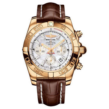 Breitling Chronomat B01 Rose Gold HB011012/A698-croco-brown-deployant