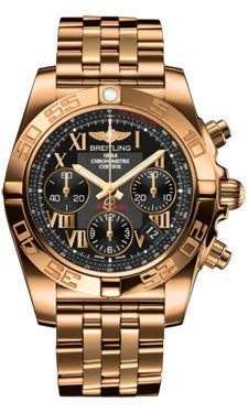 Breitling Chronomat 41 Rose Gold Polished Bezel - Pilot Bracelet HB014012/BC08-pilot-rose-gold Men's Watch