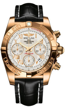 Breitling Chronomat 41 Rose Gold Polished Bezel - Croco Strap - Tang HB014012/G759-croco-black-tang Men's Watch