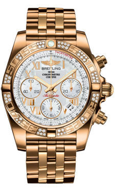 Breitling Chronomat 41 Rose Gold Diamond Bezel - Rose Gold Bracelet HB0140AA/A748-pilot-rose-gold Men's Watch