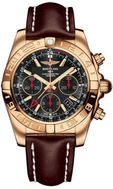 Breitling Chronomat 44 GMT Rose Gold HB0421L3/BC18 Leather-brown-Tang Men's Watch