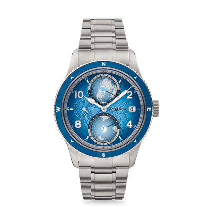 Montblanc 1858 Geosphere 0 Oxygen South Pole Exploration Limited Edition - 1990 pieces - TITANIUM, STEEL, ALUMINIUM - Light blue - Montblanc® US MB130961