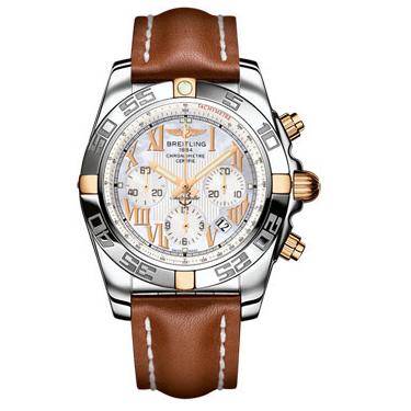 Breitling Chronomat B01 Two-Tone IB011012/A693-leather-gold-deployant