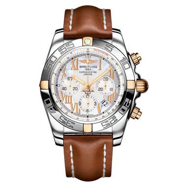 Breitling Chronomat B01 Two-Tone IB011012/A693-leather-gold-tang