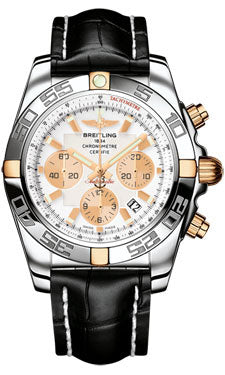 Breitling Chronomat 44 Two-Tone Polished Bezel - Croco Strap - Tang IB011012/A696-croco-black-tang Men's Watch