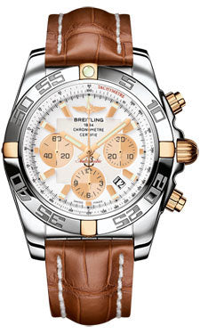 Breitling Chronomat 44 Two-Tone Polished Bezel - Croco Strap - Tang IB011012/A696-croco-gold-tang Men's Watch