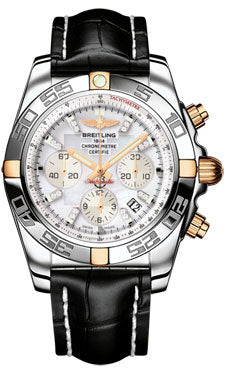 Breitling Chronomat 44 Two-Tone Polished Bezel - Croco Strap - Tang IB011012/A698-croco-black-tang Men's Watch