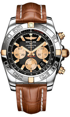 Breitling Chronomat 44 Two-Tone Polished Bezel - Croco Strap - Tang IB011012/B968-croco-gold-tang Men's Watch