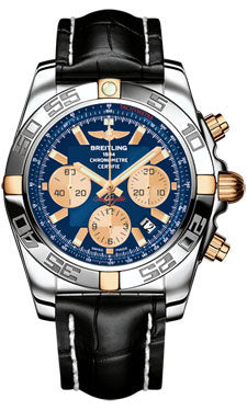 Breitling Chronomat 44 Two-Tone Polished Bezel - Croco Strap - Tang IB011012/C790-croco-black-tang Men's Watch