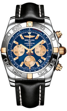 Breitling Chronomat 44 Two-Tone Polished Bezel - Leather Strap - Deployant IB011012/C790-leather-black-deployant Men's Watch