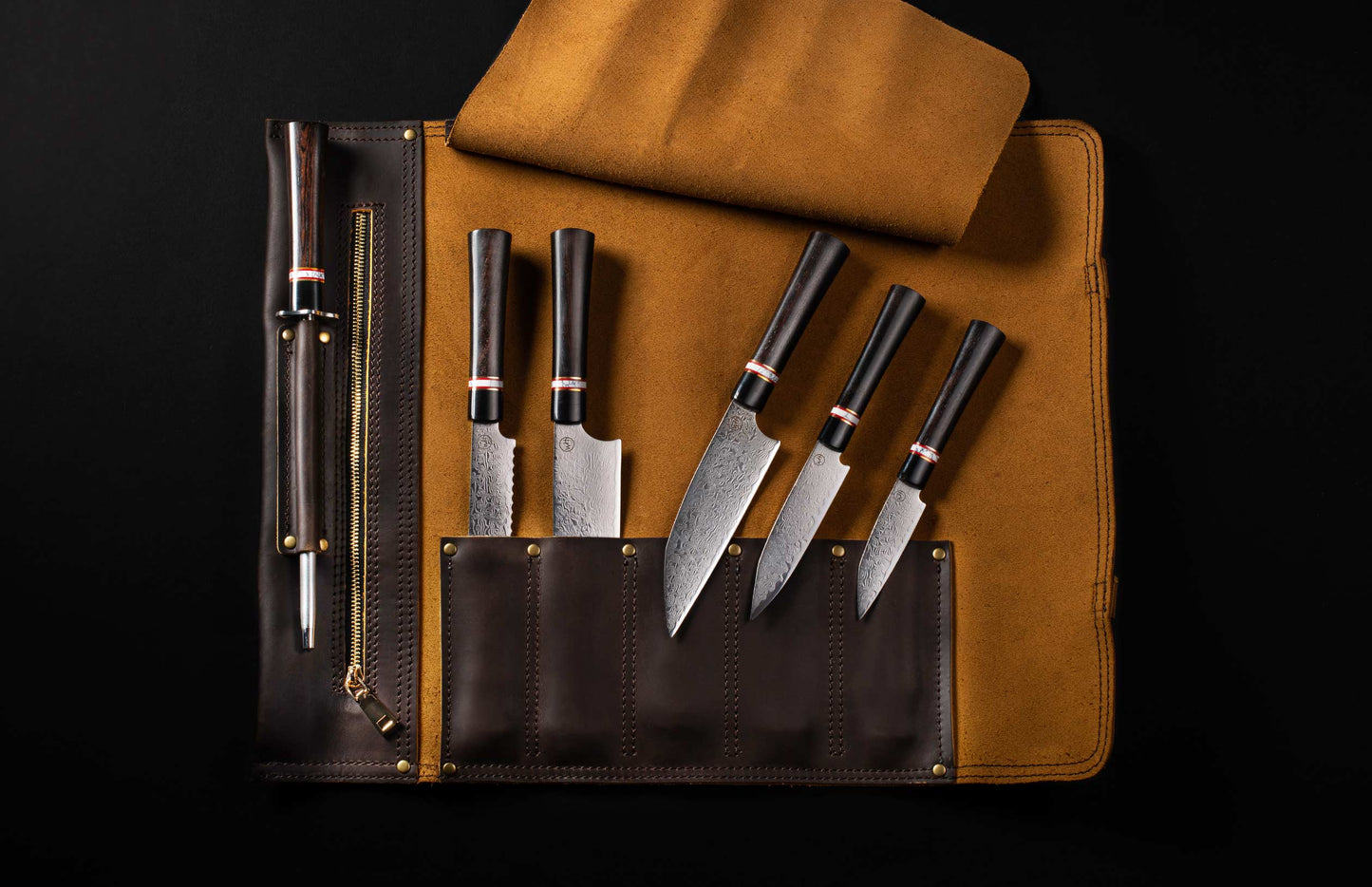 William Henry K20 Kultro Gourmet Chef Knives - Ironwood / Red Maple K20-IRM