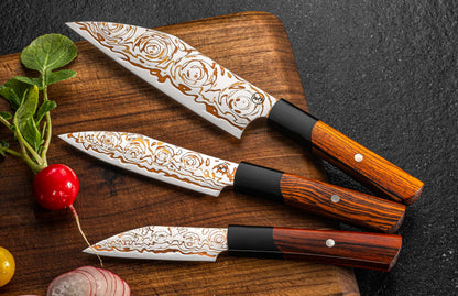 William Henry K22 Kultro Flare Chef Knives - Red Maple K22-RM