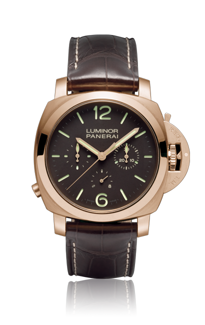 Panerai Luminor 1950 Chrono Monopulsante 8 Days GMT ORO Rosa PAM00344 Watch