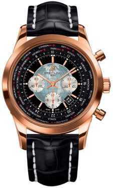 Breitling Transocean Chronograph Unitime Red Gold RB0510U4/BB63-croco-black-deployant