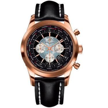 Breitling Transocean Chronograph Unitime Red Gold RB0510U4/BB63-leather-black-deployant