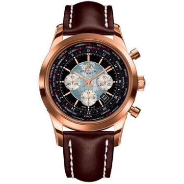 Breitling Transocean Chronograph Unitime Red Gold RB0510U4/BB63-leather-brown-tang