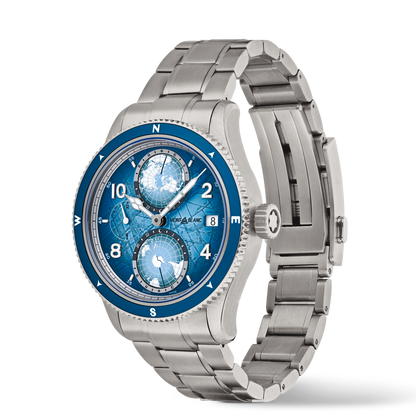 Montblanc 1858 Geosphere 0 Oxygen South Pole Exploration Limited Edition - 1990 pieces - TITANIUM, STEEL, ALUMINIUM - Light blue - Montblanc® US MB130961