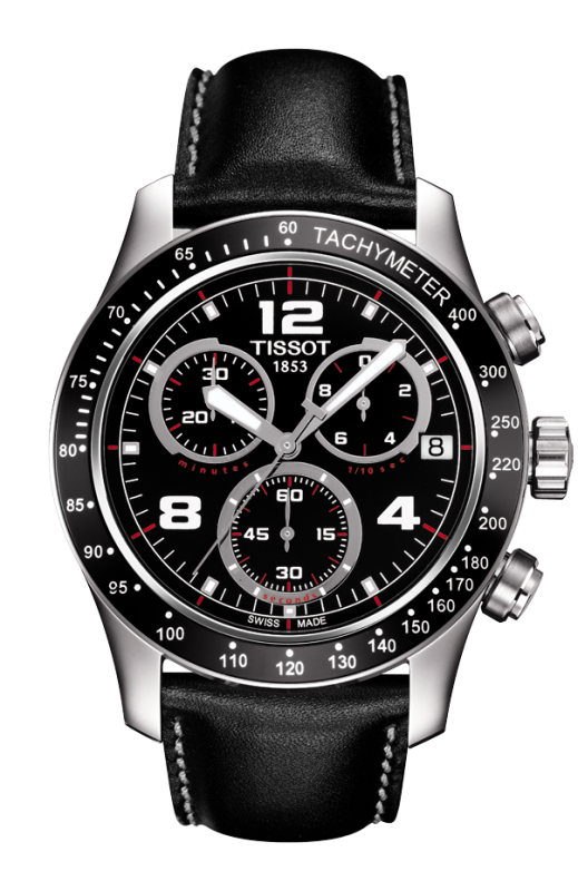 Tissot V8 GTS Chronograph Black Dial T039.417.16.057.02 Men's Watch