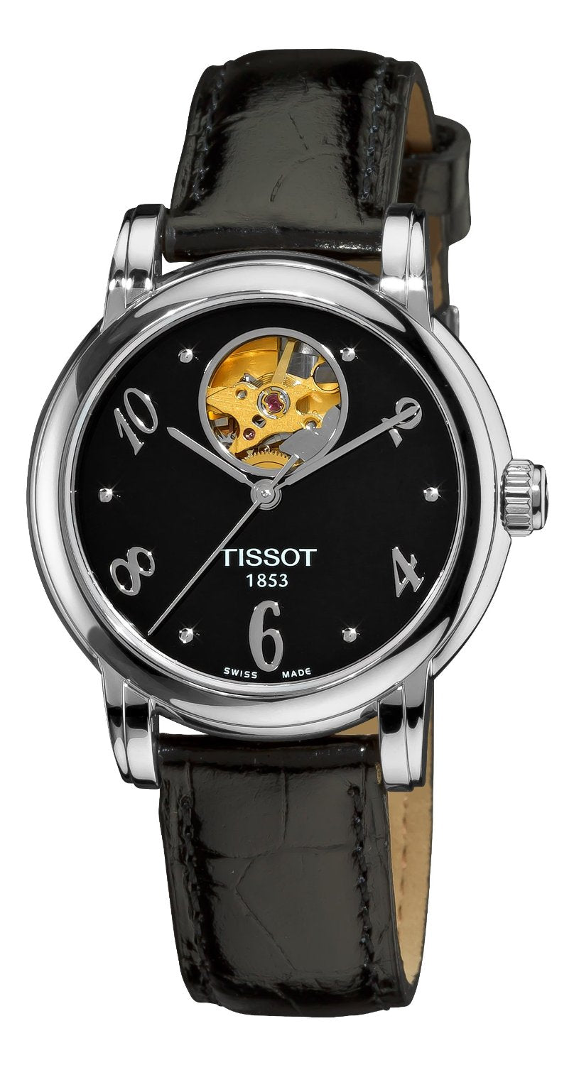 Tissot Lady Heart Black Open Dial T050.207.16.057.00 Ladies Watch