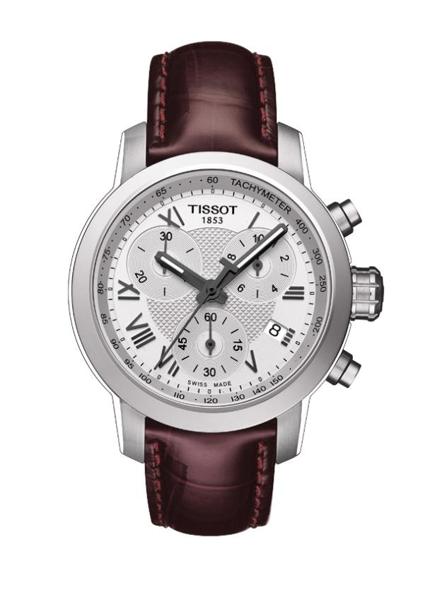 Tissot PRC 200 Chronograph Silver Roman Dial T0552171603301 Ladies Watch