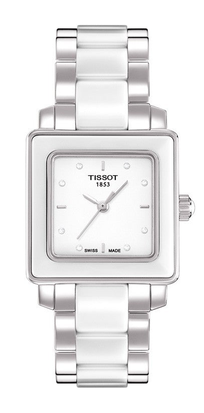 Tissot Cera Square Ladies Black Diamonds Quartz Ceramic Trend T0643102201600 Watch