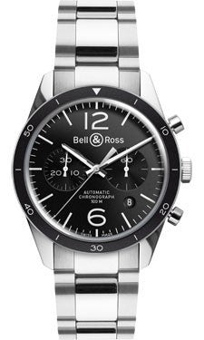 Bell & Ross BR 126 Vintage Sport Steel Black Bracelet Watch