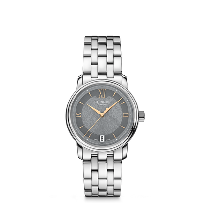 Montblanc Tradition Automatic Date 32 mm - Steel - Gray - Montblanc® US MB132317